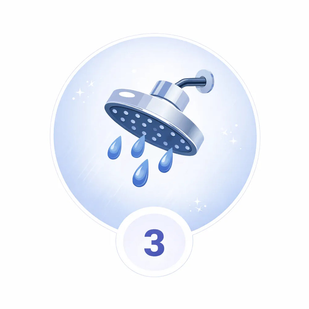 Turn on & rinse clean